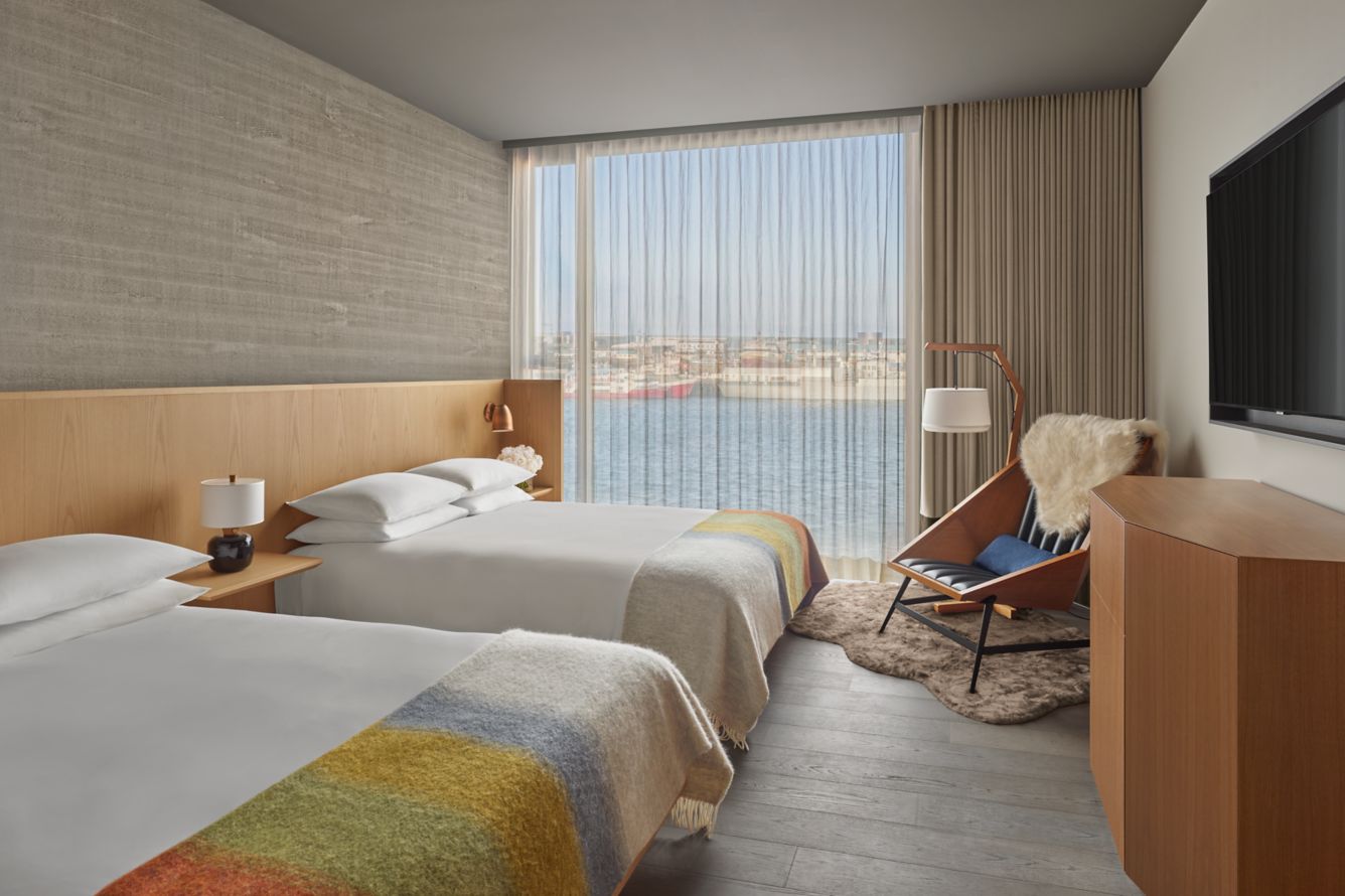Harbor-view guest room at The Reykjavík EDITION